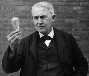 Thomas Edison fonograf żarówka maszyna do liczenia głosów bateria alkaliczna