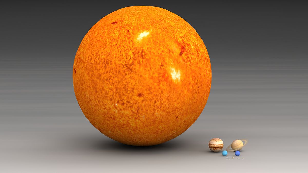 porównanie rozmiaru słońca i planet By Lsmpascal - Own work, CC BY-SA 3.0